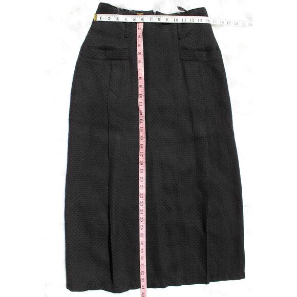 Steilmann Vintage Size 6 Wool Pleated Black Pencil Skirt Made in West Germany - Picture 4 of 9
